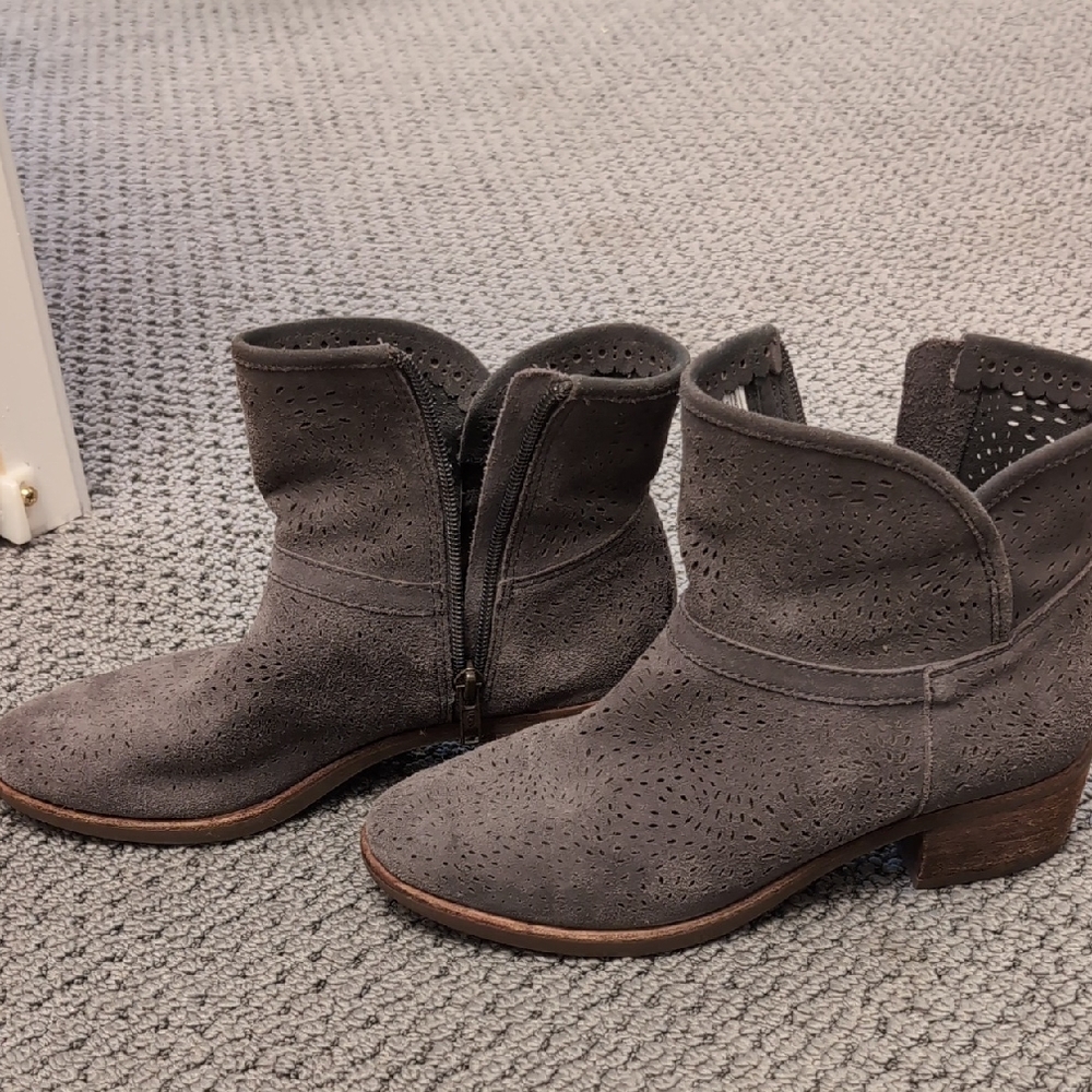 UGG Gray Perforated Ankle Boots